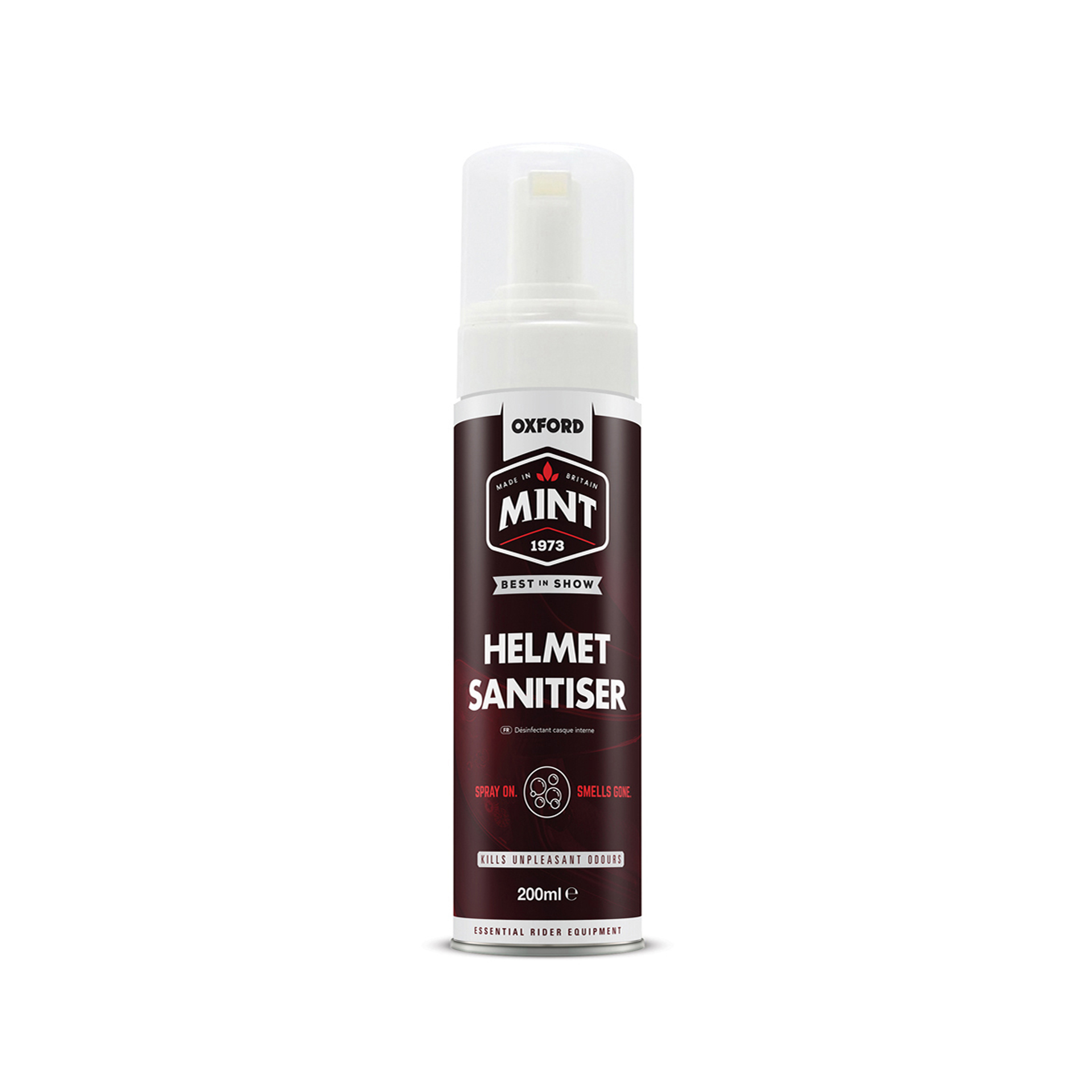 OXFORD MINT HELMET SANITISER FOAM 200ml LIMPEZA INTERIOR CAP