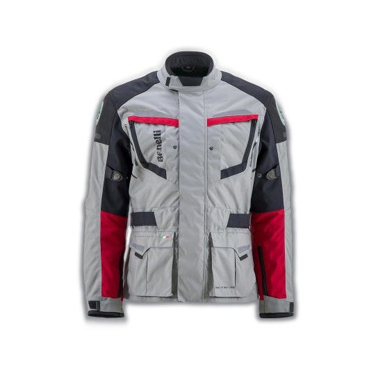 BLUS�O BENELLI ESSENTIAL CINZENTO/VERMELHO - L