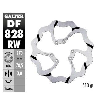 GALFER WAVE FIXED GROOVED REAR DISC