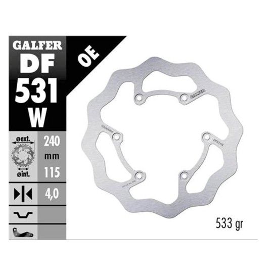 GALFER DISC WAVE FIXED 240x4mm REAR