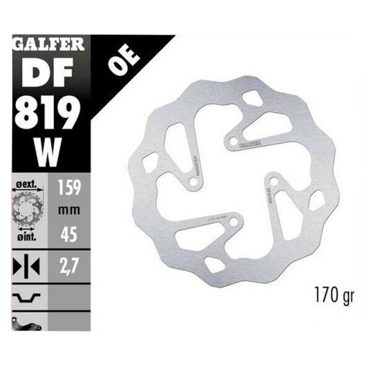 GALFER BETA EVO 125 250 300 DISCO TRAS 159,5x2,7mm GALFER BETA EVO 125 250 300 DISCO TRAS 159,5x2,7mm