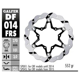 GALFER CRF450 DISCO FRENTE 270mm RASURADO GALFER CRF450 DISCO FRENTE 270mm RASURADO