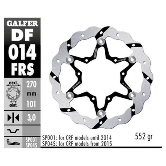 GALFER CRF450 DISCO FRENTE 270mm RASURADO GALFER CRF450 DISCO FRENTE 270mm RASURADO