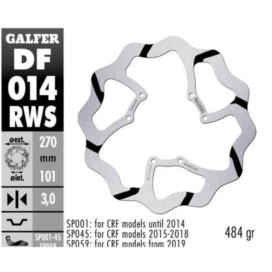 GALFER CRF450 DISCO FRENTE FIXO 270mm STD GALFER CRF450 DISCO FRENTE FIXO 270mm STD