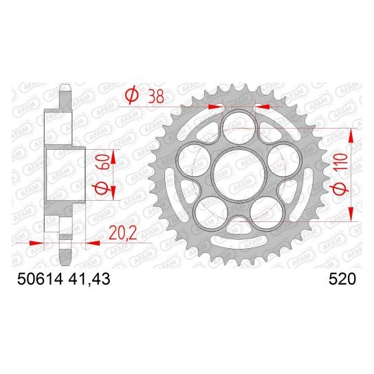 AFAM CREMALHEIRA A�O 520 DUCATI 950 HYPERMOTARD 2019-24