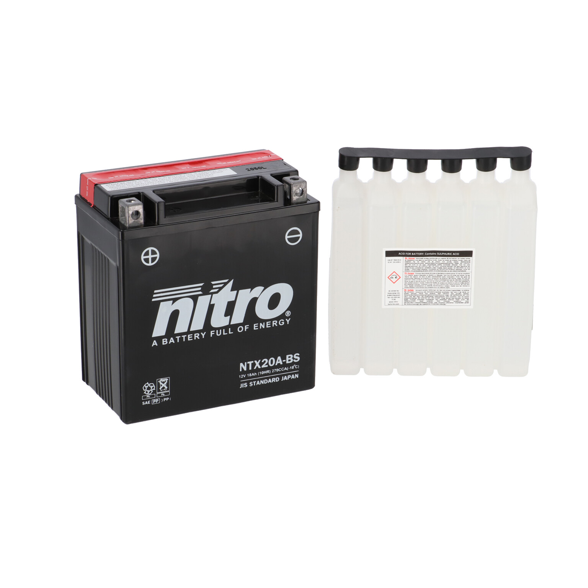 NITRO BATERIA NTX20A-BS AGM COM CARGA ACIDO