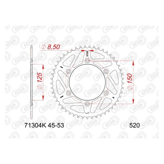AFAM CREMALHEIRA A�O PRETO 520 KTM HUSQVARNA GAS GAS CF MOTO