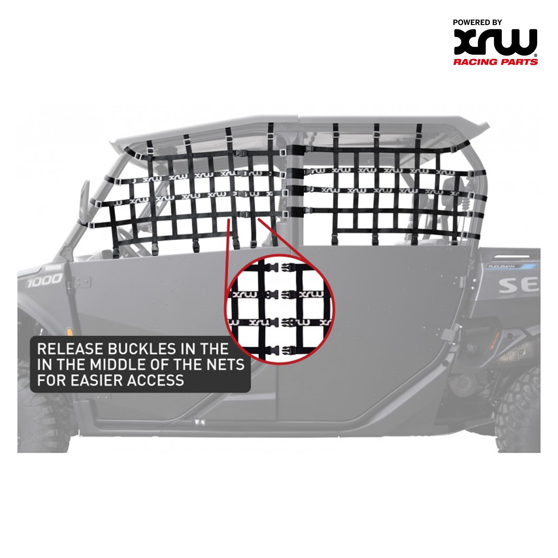 KIT ROLL CAGE NETS XRW WHITE - FUGLEMAN U10 CREW