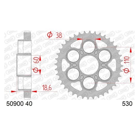 AFAM CREMALHEIRA AÇO 530 DUCATI MULTISTRADA 1200 1260 2010-2 AFAM CREMALHEIRA AÇO 530 DUCATI MULTISTRADA 1200 1260 2010-2