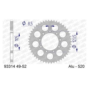 AFAM CREMALHEIRA ALUMINIO 520 TM 125 97-20 250 99-20