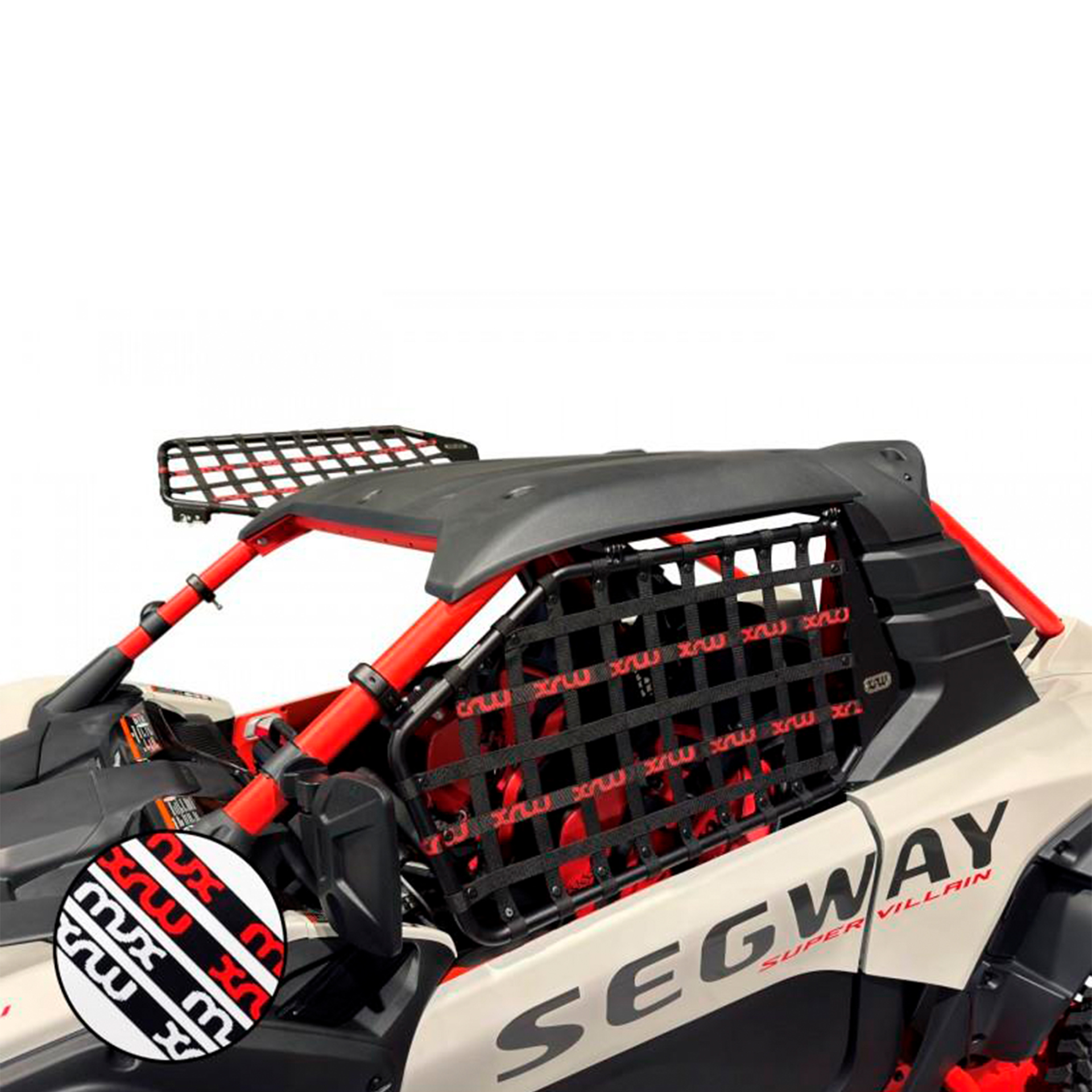 UPPER DOOR NETS OEM BLACK XRW RED - SUPER VILLAIN SX20