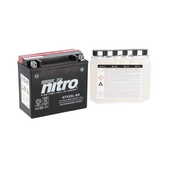 NITRO BATERIA NTX20L-BS AGM COM CARGA ACIDO NITRO BATERIA NTX20L-BS AGM COM CARGA ACIDO