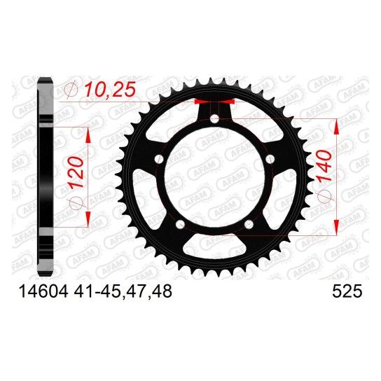 AFAM CREMALHEIRA AÇO 525 DL650 1000 1050 GSX-R 600 1000 AFAM CREMALHEIRA AÇO 525 DL650 1000 1050 GSX-R 600 1000